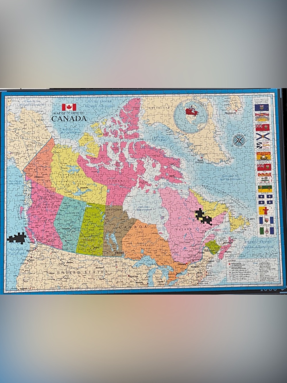 Map of Canada 1000 piece puzzle